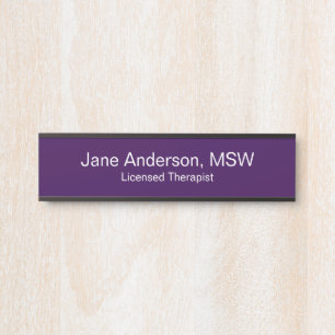 Doctor Name Specialty Purple White Medical Office Door Sign
