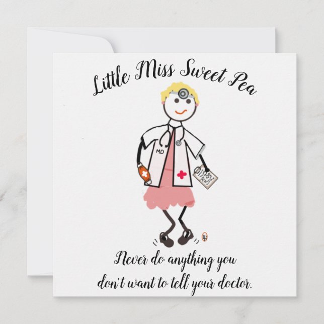 Doctor Note Card w Little Miss Sweet Pea (Front)