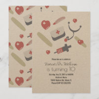 Doctor Nurse Birthday Party Medical Pattern Kraft