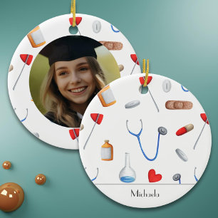 Doctor Nurse Medical Equipment Photo Christmas Ceramic Tree Decoration