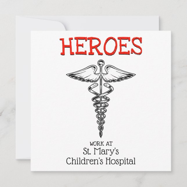 Doctor Nurse Medical Hospital Nursing Health Care Thank You Card (Front)