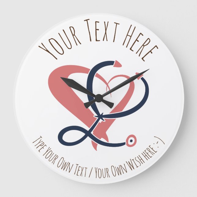 Doctor, nurse, paramedic, emergency gift template large clock (Front)