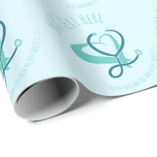 Doctor, nurse, paramedic, emergency gift template  wrapping paper