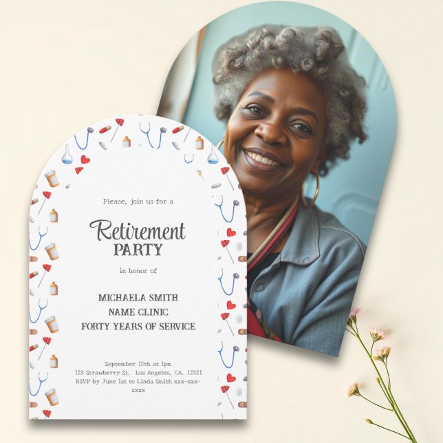 Doctor Nurse Retirement Photo Arch Invitation (Creator Uploaded)