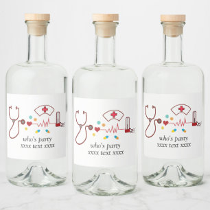Doctor , Nursing, Medical, hospital Liquor Bottle Label