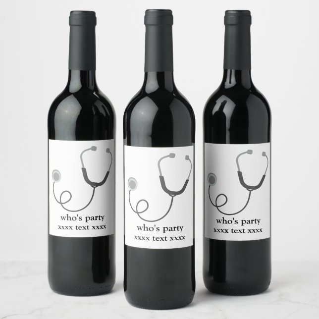 Doctor , Nursing, Medical, hospital Wine Label (Bottles)