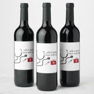 Doctor , Nursing, Medical, hospital Wine Label