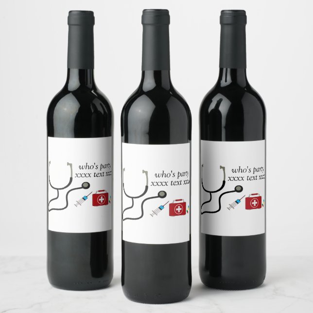 Doctor , Nursing, Medical, hospital Wine Label (Bottles)