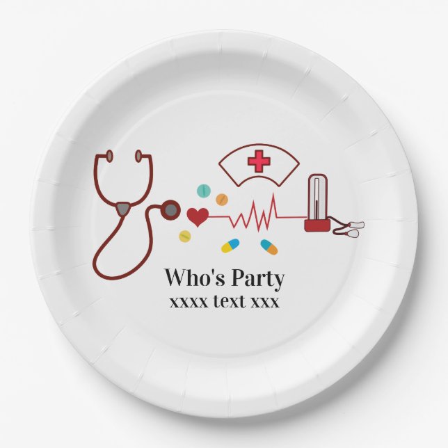 Doctor , Nursing, Medical Paper Plate (Front)