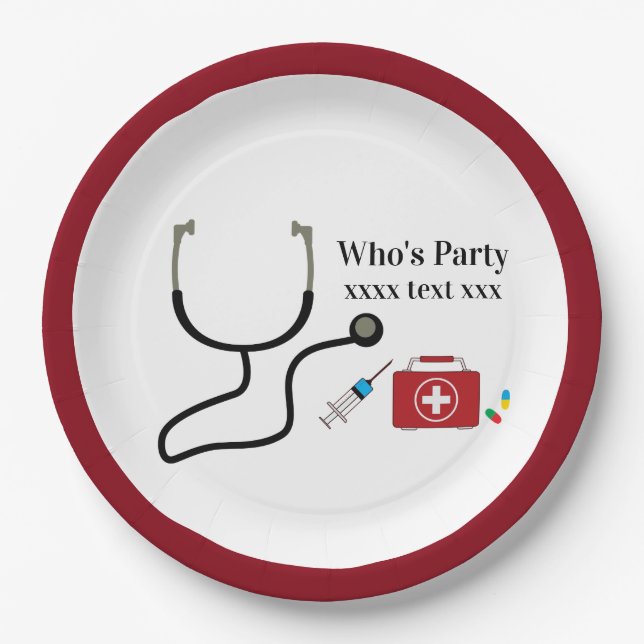 Doctor , Nursing, Medical Paper Plate (Front)