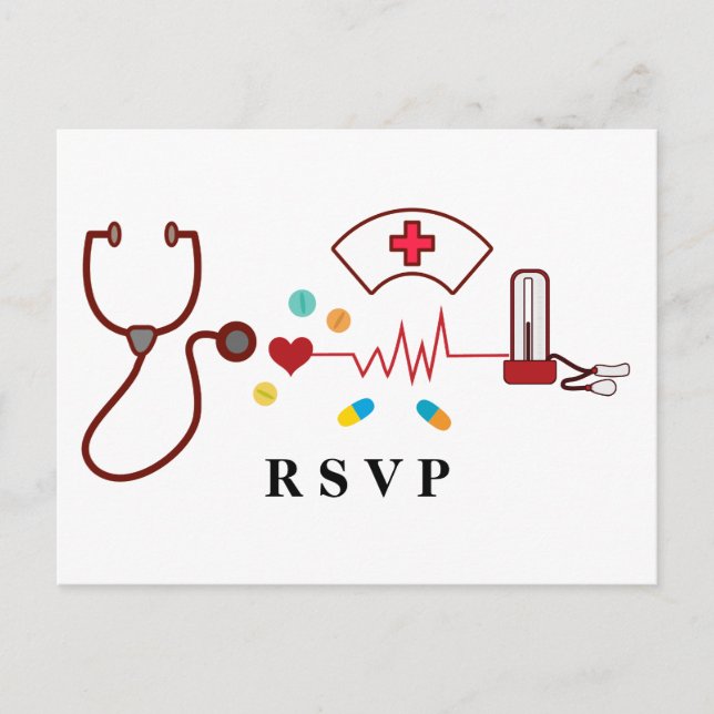Doctor , Nursing, Medical rsvp Invitation Postcard (Front)