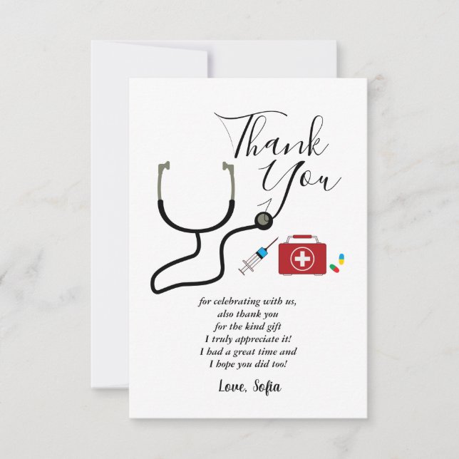 Doctor , Nursing, Medical thank you card (Front)