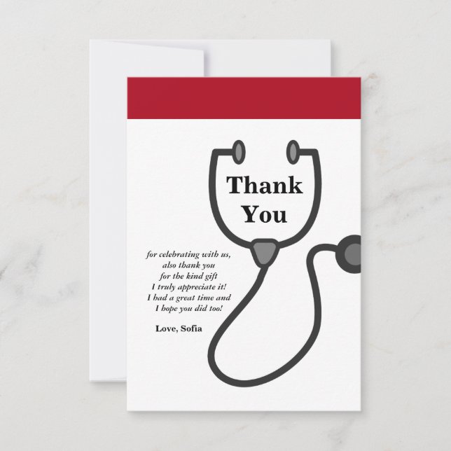 Doctor , Nursing, Medical thank you card (Front)
