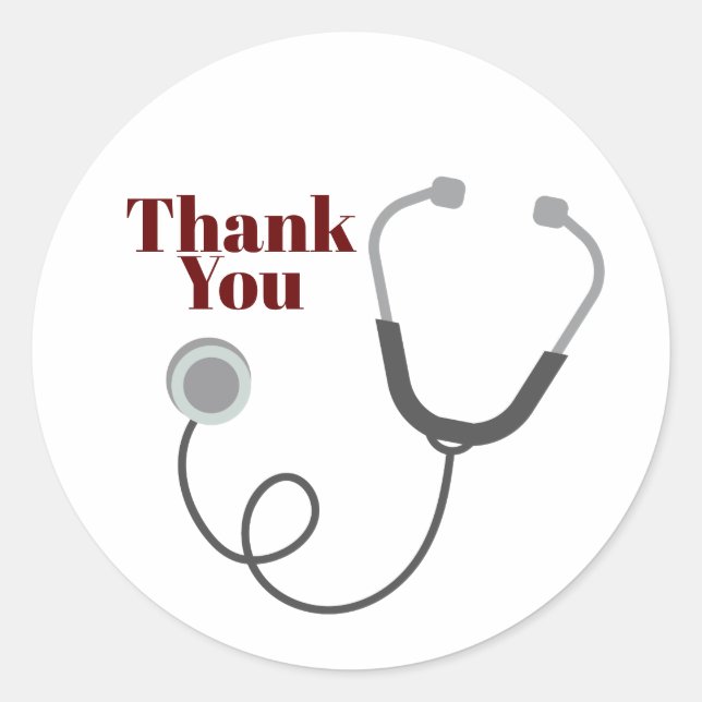 Doctor , Nursing, Medical thank you Classic Round Sticker (Front)