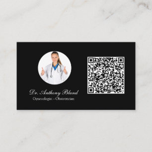 Doctor OBGYN Obstetrician Gynaecologist Black Business Card