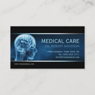 Doctor Of Anatomy Blue Brain Medical Business Card