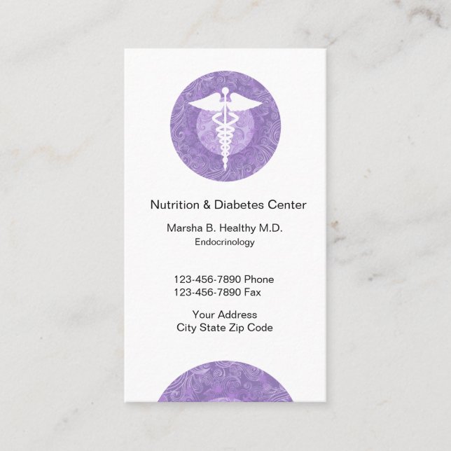 Doctor Of Endocrinology And Nutrition Appointment Card (Front)