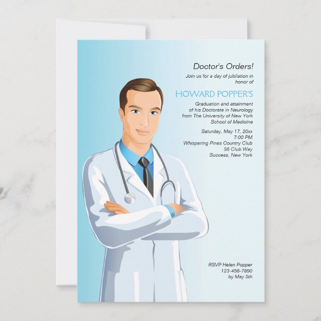 Doctor of Medicine (M) Graduation Invitation (Front)
