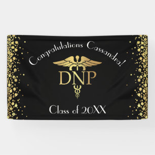 Doctor of Nursing Practice Graduation Black Gold Banner