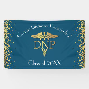 Doctor of Nursing Practice Graduation Blue Gold Banner