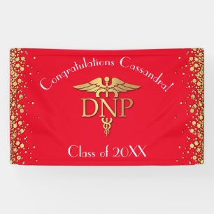 Doctor of Nursing Practice Graduation Red Gold Banner