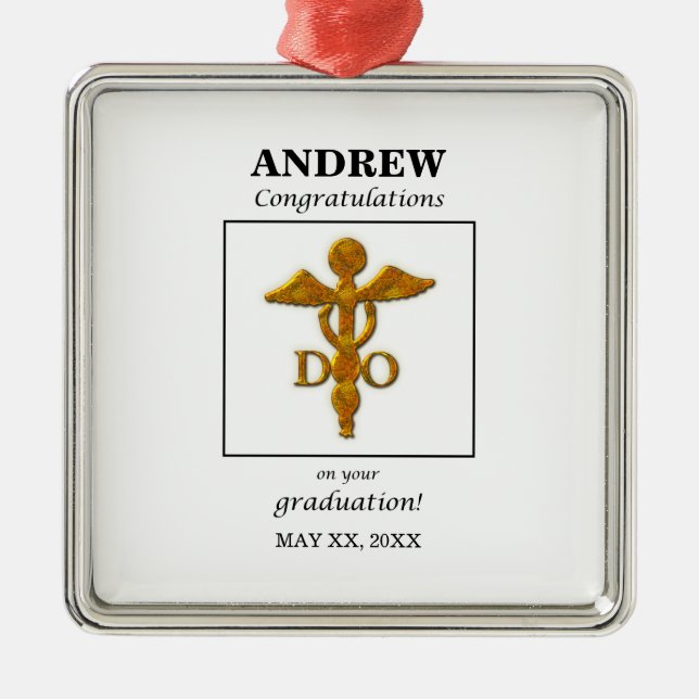 Doctor of Osteopathy Graduation Congratulation Metal Tree Decoration (Front)