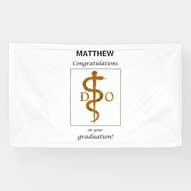Doctor of Osteopathy Graduation Congratulations Banner (Horizontal)