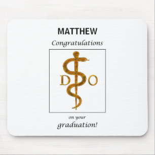 Doctor of Osteopathy Graduation Congratulations Mouse Mat