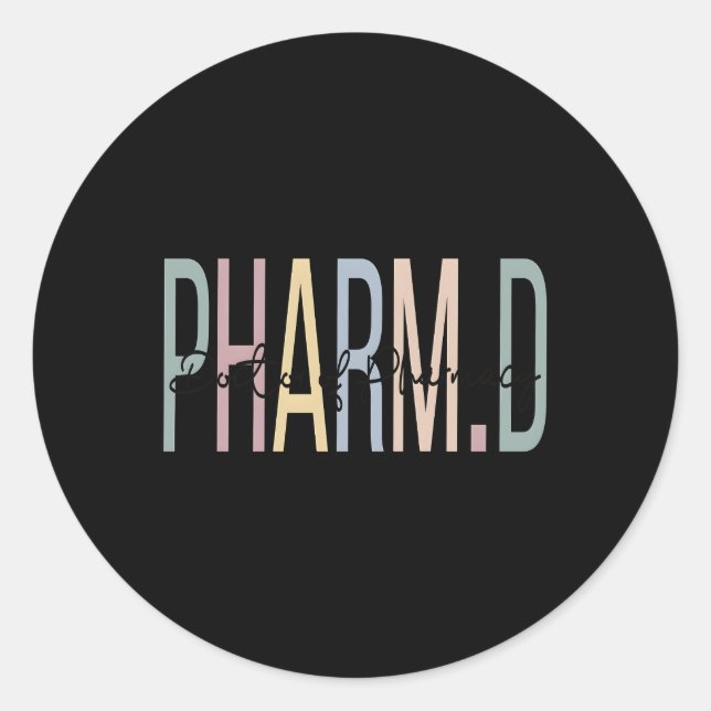 Doctor Of Pharmacy Boho Pharmd Classic Round Sticker (Front)