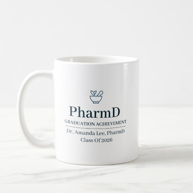 Doctor of Pharmacy Custom Name Since Year Coffee Mug (Left)