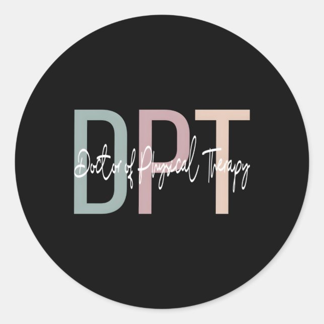 Doctor Of Physical Therapy Boho Dpt Classic Round Sticker (Front)