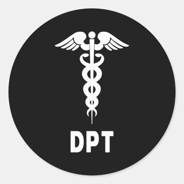 Doctor Of Physical Therapy Dpt Caduceus Symbol Classic Round Sticker (Front)