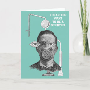 Doctor of Science Scientist Mad Science Vintage Thank You Card
