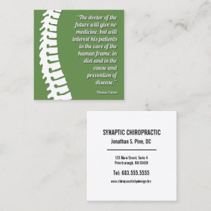 Doctor of the Future Quote Spine Logo Chiropractor Square Business Card