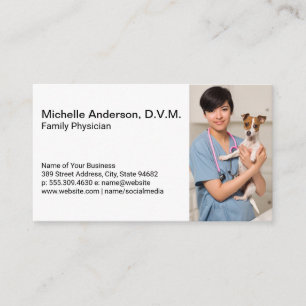 Doctor of Veterinarian Holding Dog Business Card