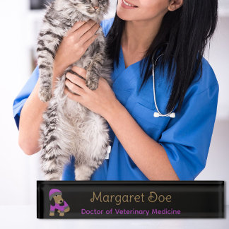 Doctor of veterinary medicine puppy nameplate