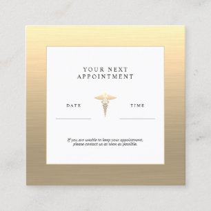 Doctor Office Faux Gold Appointment Card