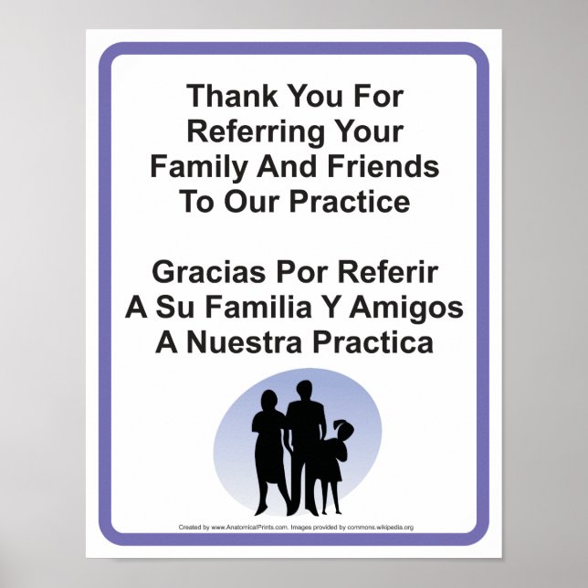 Doctor Office Patient Referral Wall Sign (Front)