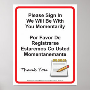 Doctor Office Patient Sign In Wall Sign