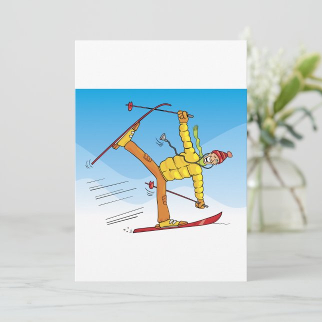 Doctor On Skis Invitation (Standing Front)