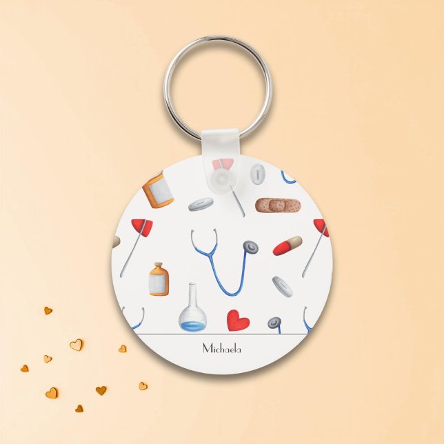 Doctor or Nurse Medical Equipment Personalized  Key Ring (Creator Uploaded)