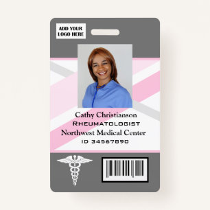 Doctor or nurse Name Badge Scanner Code ID Badge
