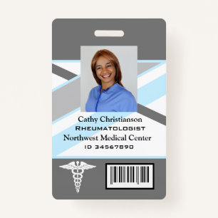 Doctor or nurse Name Badge Scanner Code ID Badge