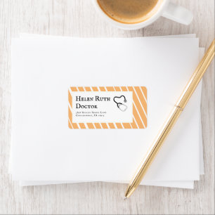 Doctor Orange Stripes Personal Address Label