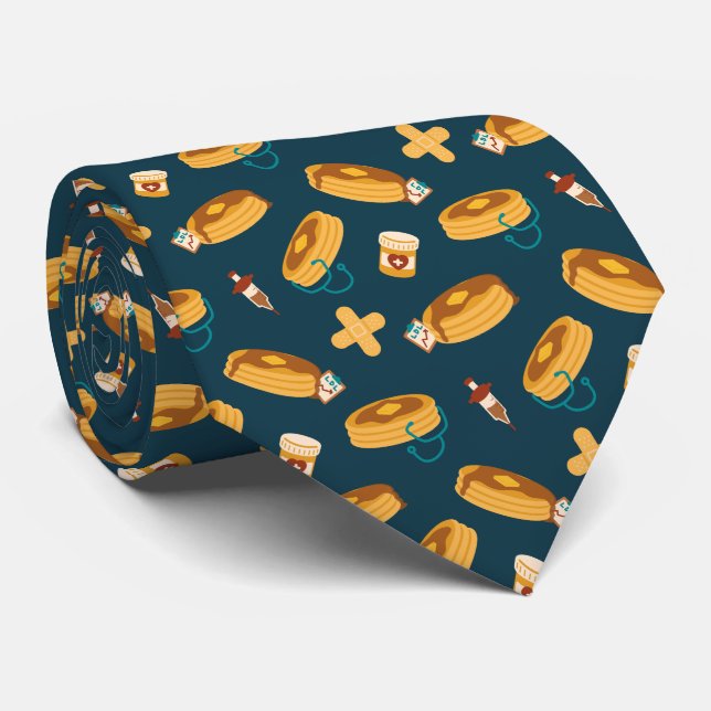 Doctor Pancakes Navy Tie (Rolled)