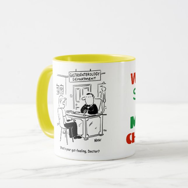 Doctor & Patient in Doctor's Surgery - Gut Feeling Mug (Front Left)