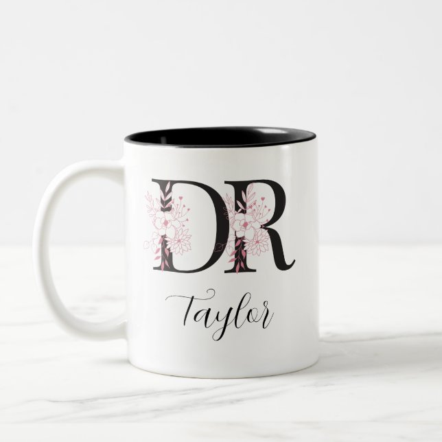 Doctor Personalised Gifts For Her Dr Graduation Two-Tone Coffee Mug (Left)