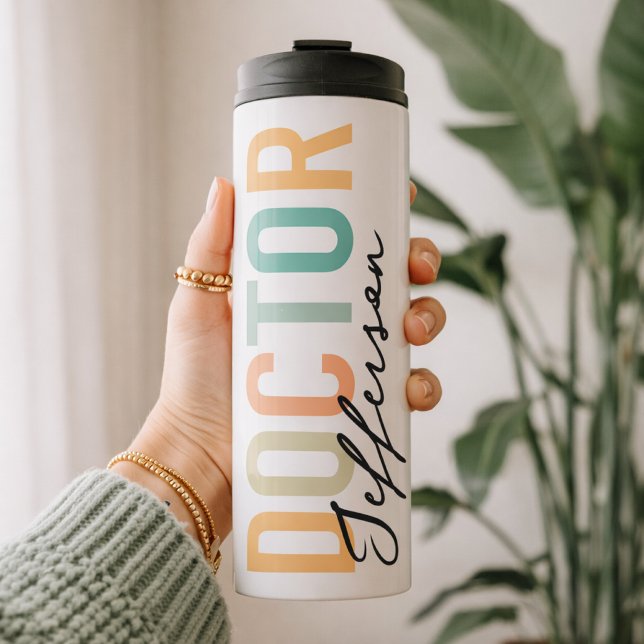 Doctor Personalized Travel Cup Medical School Gift (Custom Gift for Doctors Coffee Tumbler, Doctor Name Cup Practical Medical Appreciation Gift for Her)
