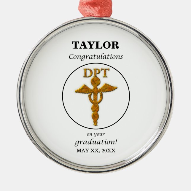Doctor Physical Therapy Graduation Congratulations Metal Tree Decoration (Front)