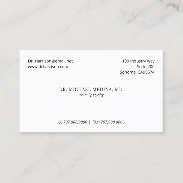 Doctor Physician Appointment Reminder And  Business Card (Front)
